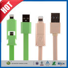 Samsung / Iphone Kabel Telepon Seluler USB, 2 IN1 Micro Sync data Pengisian Kabel