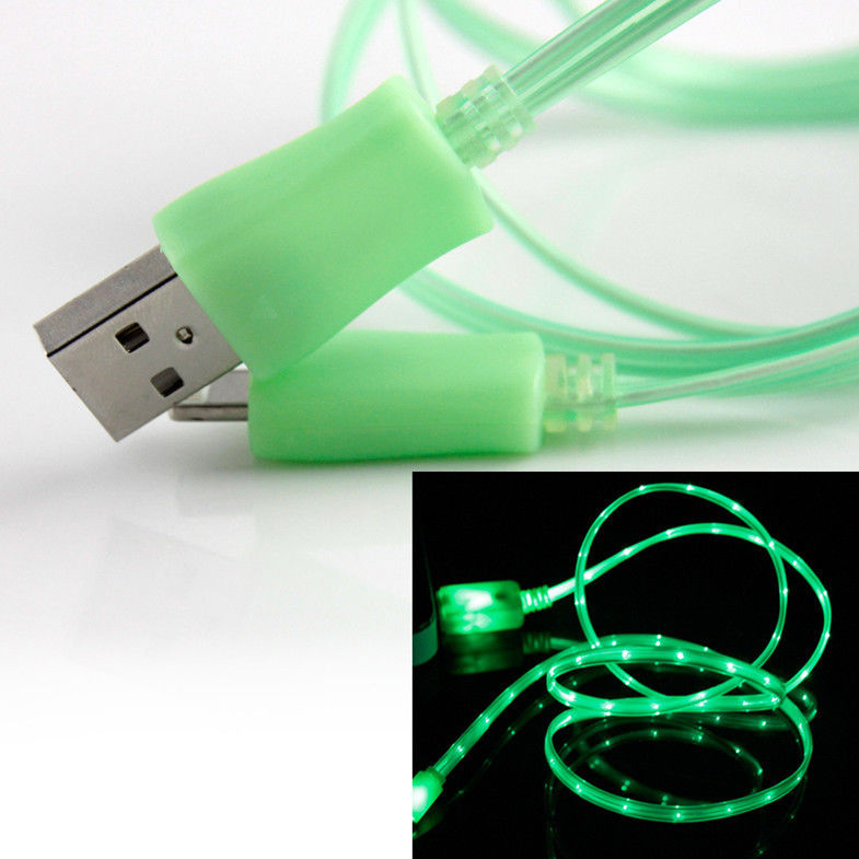 Colorful IPhone kabel usb Terlihat Apel 8-pin petir ke Kabel USB dengan LED Light
