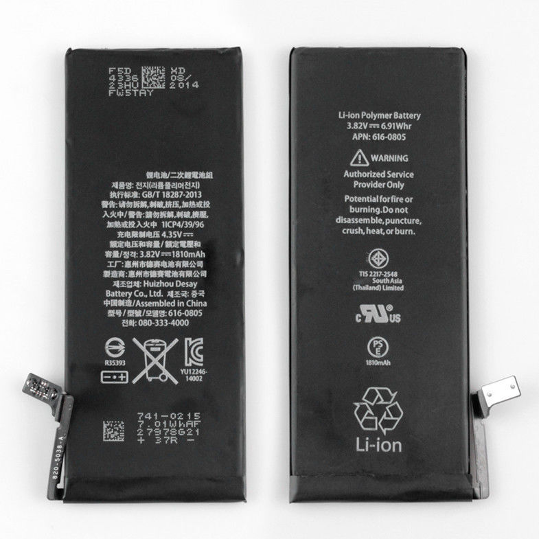 Rechargeable Li-Polymer Baterai untuk iPhone 6 Penggantian Parts Baterai dengan Flex Cable
