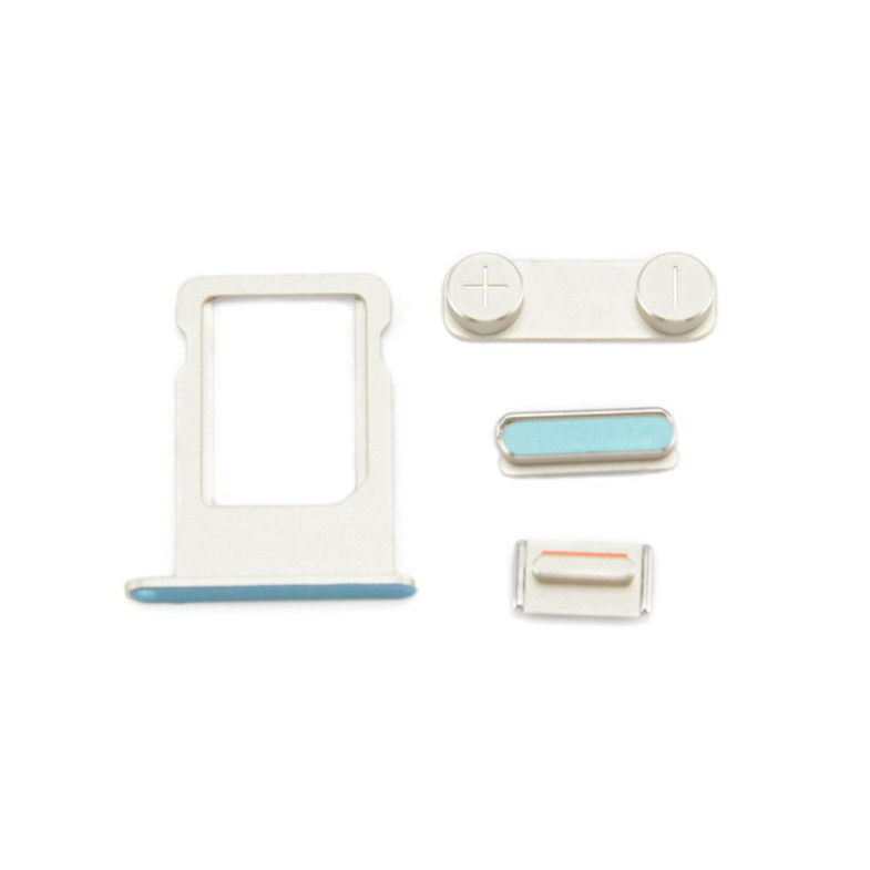 Sliver Mute Beralih, Tombol Power dan Volume Key dengan Sim Card Baki 4 IN 1 untuk iPhone 5S Ganti Parts